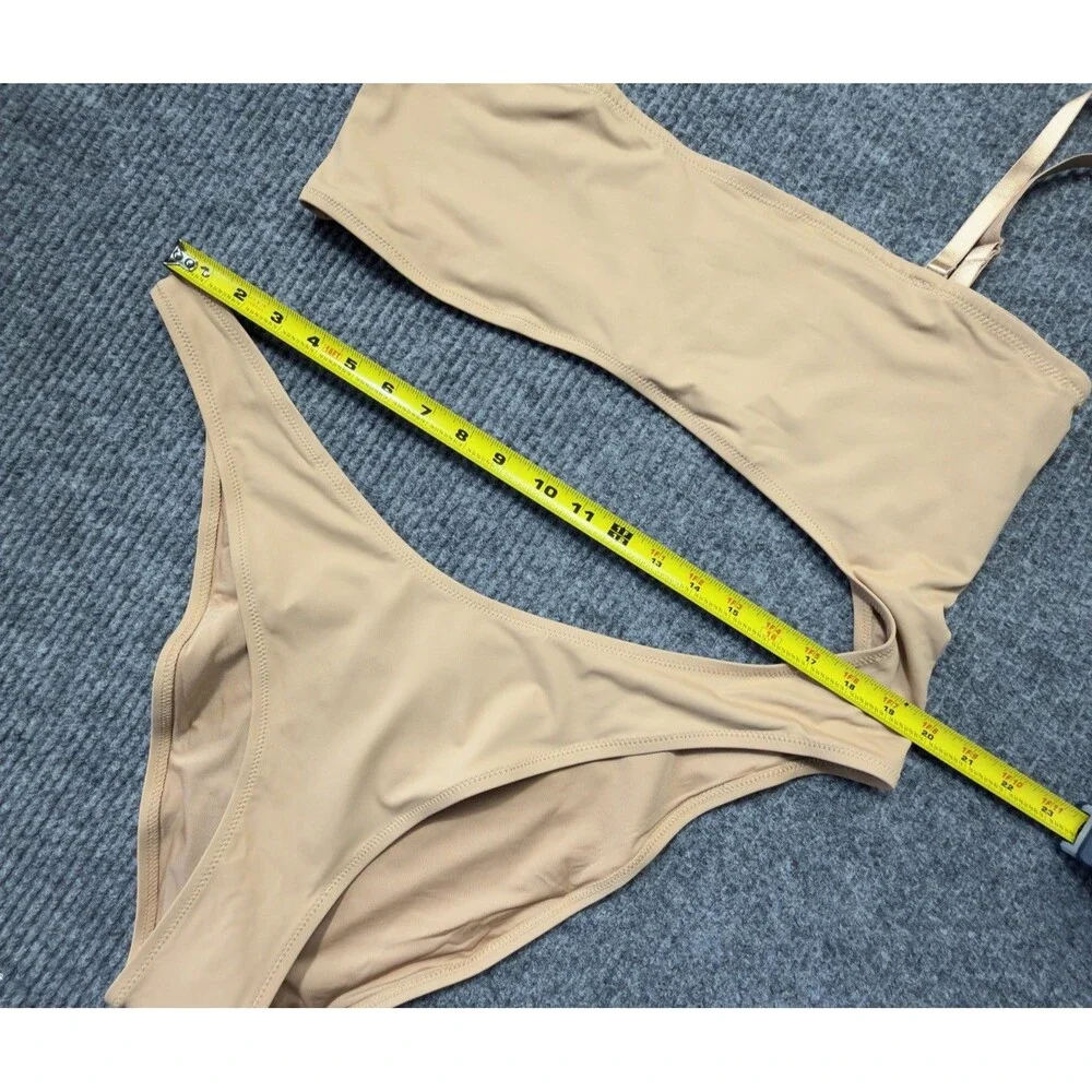 SKIMS Size 3X Recycled Swim Womens Strapless Monokini Bathing Suit Ochre NEW